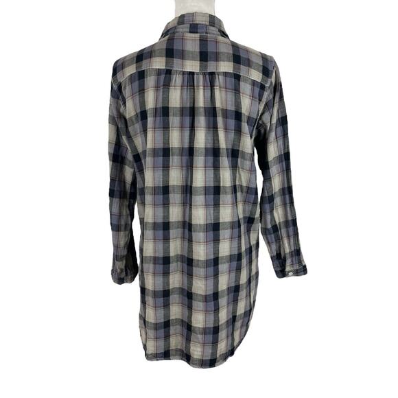 CP Shades Plaid Button Up Tunic Shirt Long Sleeve Collared Pockets Size XS - Picture 3 of 6